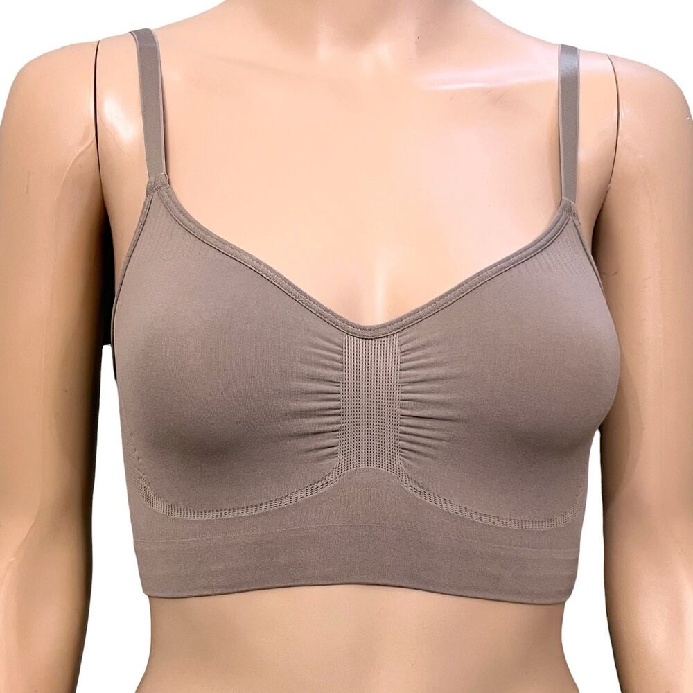Skims Seamless Sculpt Bralette XXS/XS Brown Wireless Stretch Unpadded Pullover